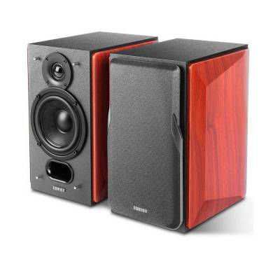 Parlantes Edifier P17 color marrón con diseño elegante y sonido de alta calidad para sistemas de audio