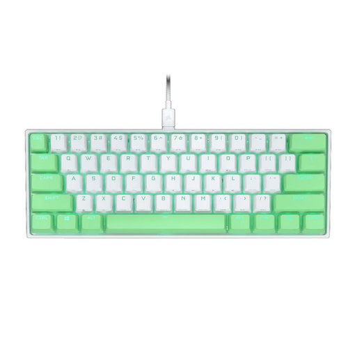 Teclado Corsair K65 RGB MINI mecánico con formato 60%, iluminación RGB personalizable, conexión USB y diseño compacto de alto rendimiento para gaming competitivo.