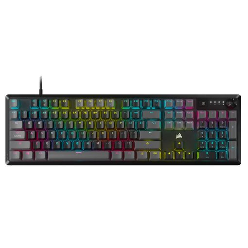Teclado mecánico Corsair H70 Core, modelo CH-9109B1E-NA, compacto con retroiluminación RGB dinámica, switches de alto rendimiento y chasis de aluminio premium