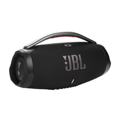 Parlante portátil JBL Boombox 3 Black con sonido JBL Pro Sound, conexión Bluetooth, batería de larga duración y resistencia al agua y al polvo IP67.