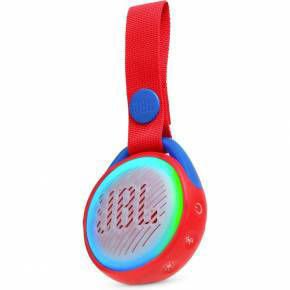 Parlante portátil JBL JR POP BT para niños con conexión Bluetooth, sonido JBL seguro, batería recargable, resistencia al agua y diseño compacto.