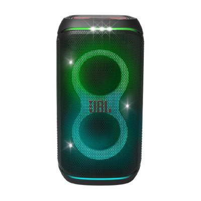 Parlante portátil JBL PartyBox Club 120 con sonido JBL potente, luces dinámicas, conexión Bluetooth, batería intercambiable y entradas para karaoke e instrumentos.