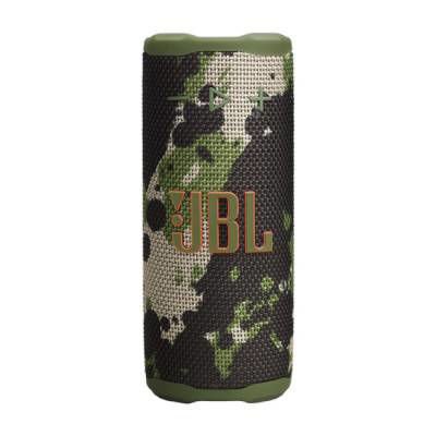 Parlante portátil JBL Grip con diseño camuflado y conectividad Bluetooth.