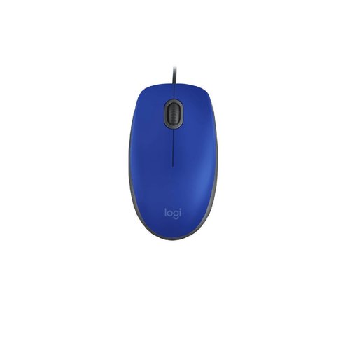 Mouse Logitech M110 Silent color azul con conexión USB, clics silenciosos, sensor óptico de alta precisión y diseño ambidiestro para PC y notebook.