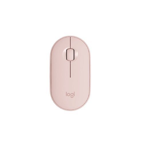 Mouse Logitech Pebble M350 inalámbrico color rosa con conexión Bluetooth y receptor USB, diseño ultradelgado, silencioso y portátil para PC, notebook y tablet.