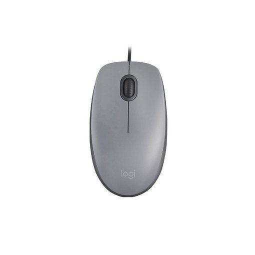 Mouse Logitech M110 Silent color gris con conexión USB, clics silenciosos, sensor óptico de alta precisión y diseño ambidiestro para PC y notebook.