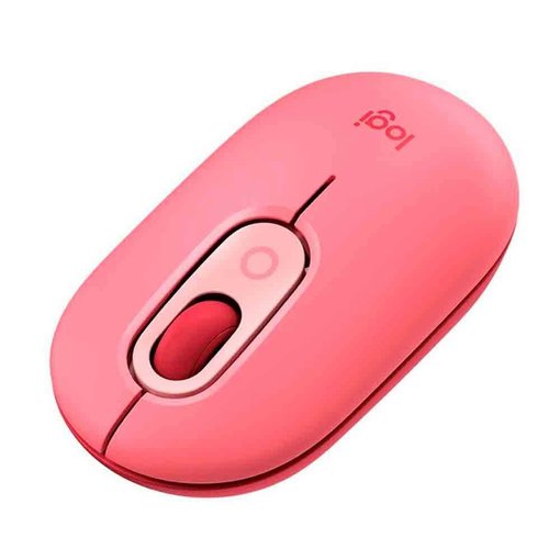 Mouse Logitech POP Mouse color rosa con conexión Bluetooth y receptor USB Logi Bolt, diseño compacto, botón de emojis personalizable y tecnología SilentTouch.
