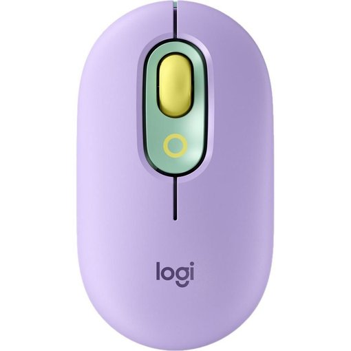 Mouse Logitech POP Mouse color lila con conexión Bluetooth y receptor USB Logi Bolt, diseño compacto, botón de emojis personalizable y tecnología SilentTouch.