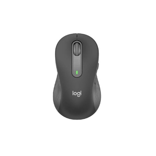 Mouse Logitech Signature M650 para usuarios zurdos color negro con conexión Bluetooth y receptor USB Logi Bolt, diseño ergonómico, clics SilentTouch y rueda SmartWheel para máxima comodidad y productividad.