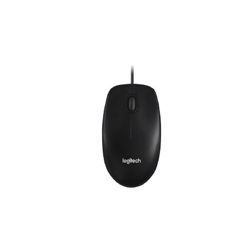 Mouse Logitech M100 con conexión USB, sensor óptico de alta precisión, diseño ambidiestro y desplazamiento suave, ideal para PC y notebook.