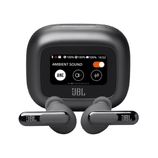 Auricular inalámbrico JBL Live Beam 3 Black con cancelación activa de ruido, sonido JBL de alta resolución, estuche inteligente con pantalla y Bluetooth, modelo JBLLIVEBEAM3BLKAM.