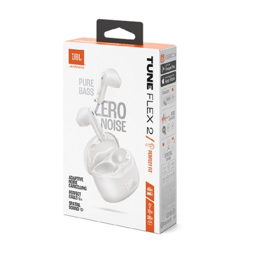 Auriculares JBL Tune Flex 2 TWS White con cancelación de ruido y estuche de carga