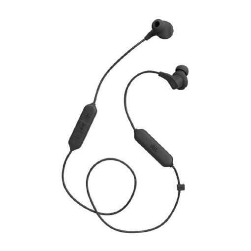 Auricular deportivo JBL Endurance Run 2 Black con cable, sonido JBL potente, ajuste ergonómico seguro, resistencia al sudor y micrófono integrado para llamadas.