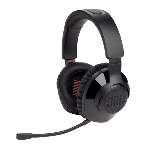Vincha gamer JBL Quantum 350 Wireless color negro con conexión inalámbrica y micrófono integrado.