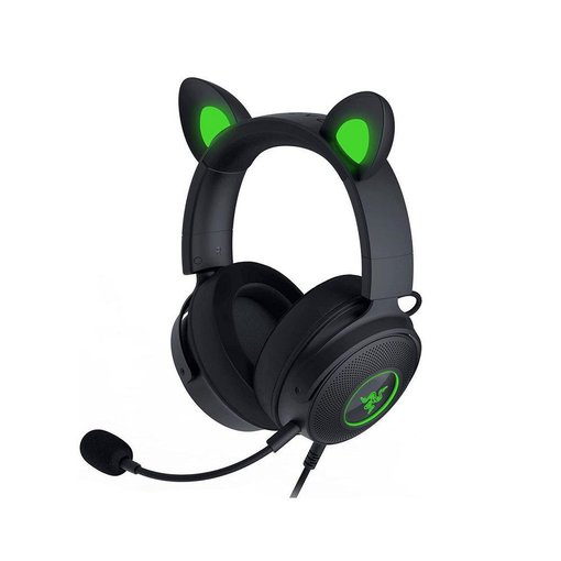 Vincha Razer Kraken Kitty V2 Pro RGB Black RZ04-04510100-R3U1 para gaming con iluminación RGB, sonido envolvente y micrófono desmontable