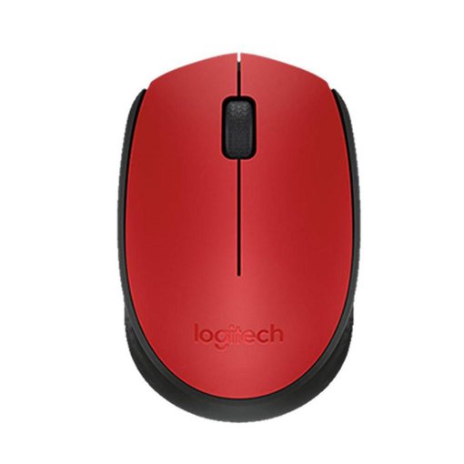 Mouse Logitech M170 inalámbrico color rojo con nano receptor USB, sensor óptico de alta precisión, diseño ambidiestro y larga duración de batería para PC y notebook.