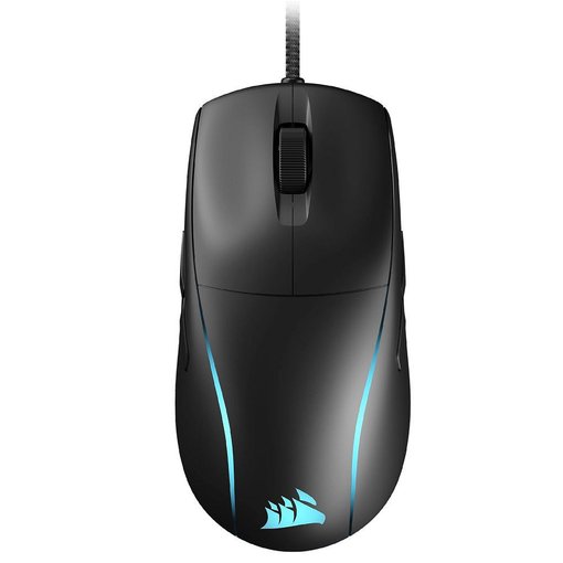 Mouse gaming Corsair M75 RGB, modelo CH-930D010-NA, ultraligero en color negro con sensor óptico de 26.000 DPI y retroiluminación RGB dinámica