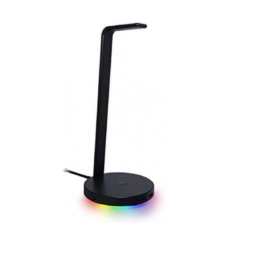 Soporte para auriculares Razer Station V2 Chroma con iluminación RGB Razer Chroma, puertos USB y diseño premium para escritorio gamer, modelo RC2101510100-R3U1.
