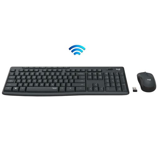Combo Logitech MK295 con teclado y mouse inalámbricos SilentTouch, conexión USB mediante receptor Logitech, diseño cómodo y silencioso para oficina y hogar.
