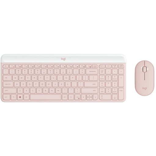 Combo Logitech MK470 Slim color Rose con teclado y mouse inalámbricos, distribución US, diseño ultradelgado y moderno, ideal para oficina, hogar y notebooks.