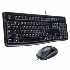 Combo Logitech MK120 con teclado y mouse USB de tamaño completo, diseño resistente, escritura cómoda y mouse óptico de alta precisión para PC.