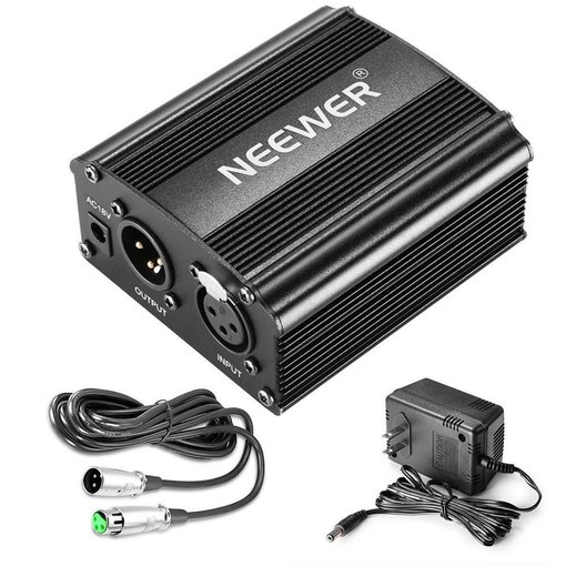 Fuente de alimentación Neewer 48V para micrófonos de condensador con conexión XLR