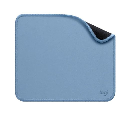Mouse Pad Logitech color Blue Grey de 23 x 20 cm con superficie de tela de alta precisión, base de goma antideslizante y diseño resistente para uso diario.