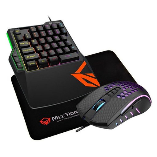 Combo Meetion Gaming MT-CO015 teclado mouse para consola con adaptador y mousepad.