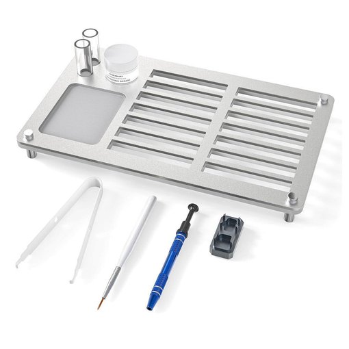 Kit de lubricación para switches de teclado mecánico con base de aluminio y herramientas de precisión