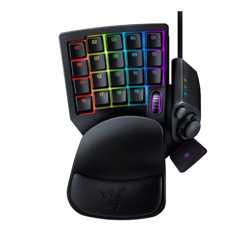 Teclado gamer Razer Tartarus V2 Open Box con 32 teclas programables, switches Mecha-Membrane, iluminación Razer Chroma RGB y reposamuñecas ergonómico, modelo RZ07-02270100.