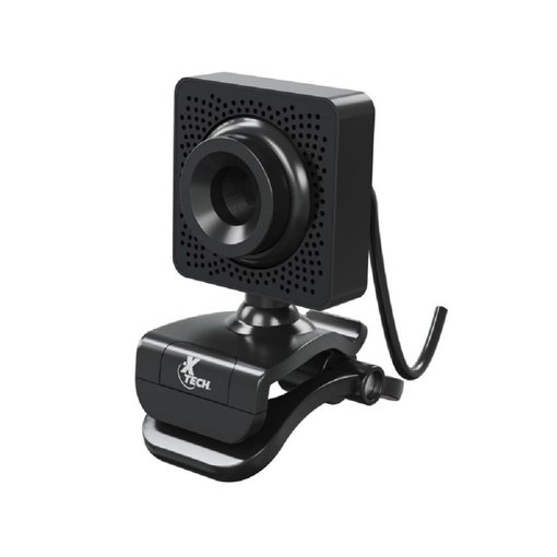 Cámara Web XTECH Gaze XTW-480 HD 480P USB con micrófono integrado, clip universal y enfoque manual para videollamadas, Zoom, Teams, clases virtuales y trabajo remoto