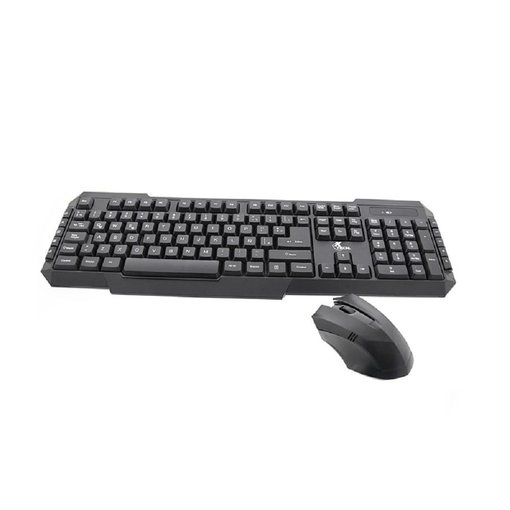 Combo XTECH XTK-309S con teclado inalámbrico multimedia en español de 105 teclas y mouse óptico inalámbrico de 1200 DPI, conexión USB 2.4 GHz para PC, notebook, oficina y productividad