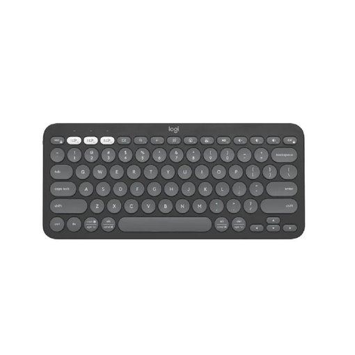 Teclado Logitech Pebble Keys 2 K380S con distribución en español, conexión Bluetooth multidispositivo, diseño compacto y teclas silenciosas para PC, Mac, tablet y smartphone.