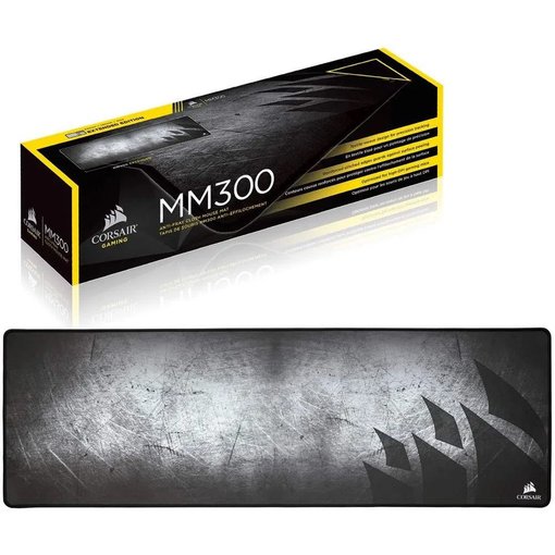 Mouse pad Corsair MM300 Extended, modelo CH-9000108-WW, alfombrilla gamer de tela extendida con superficie optimizada para precisión y base antideslizante