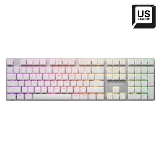 Imagen de TECLADO SHARKOON PUREWRITER RGB KAILH LOW RED US WHITE 40449
