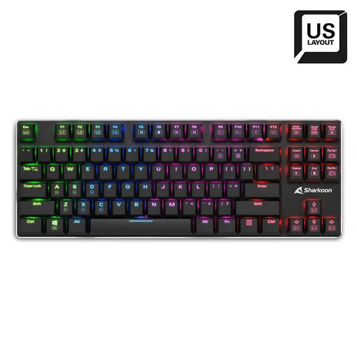 Imagen de TECLADO SHARKOON PUREWRITER TKL RGB BLUE US BLACK 4044951021
