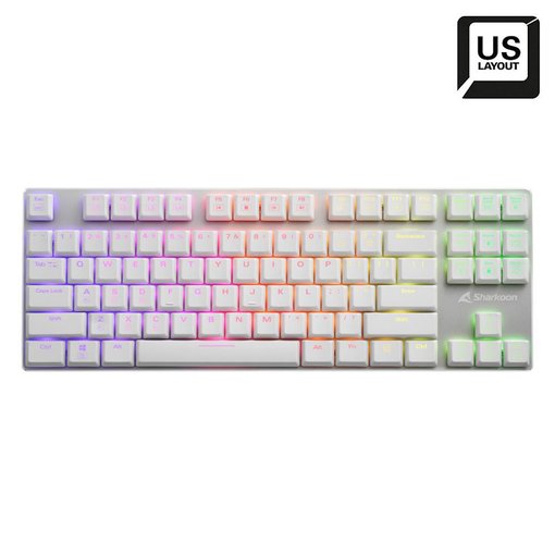 Teclado mecánico Sharkoon PureWriter TKL RGB White Kailh Red Low Profile US