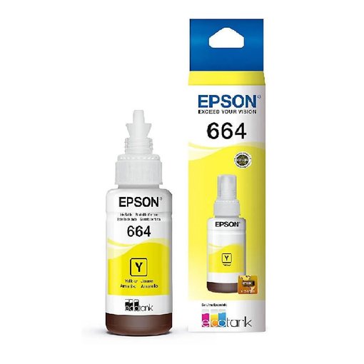 Botella de tinta Epson T664420 Amarilla original para impresoras EcoTank L1110, L31110, L3150 y L5190