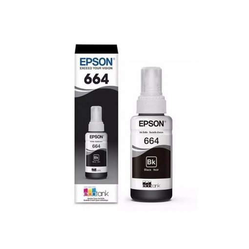 Botella de tinta Epson T664120 Negra original para impresoras EcoTank
