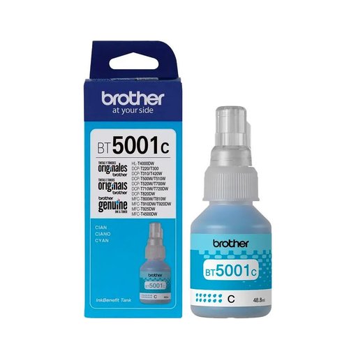 Botella de tinta Brother BT5001C Cyan original para impresoras de tanque continuo