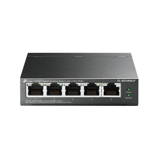 Imagen de SWITCH TP-LINK TL-SG1005LP 5 PUERTOS GIGABIT CON 4 PUERTOS POE+ 40W