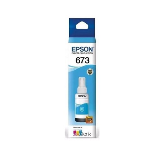 Botella de tinta Epson T673220 Cyan original para impresoras EcoTank
