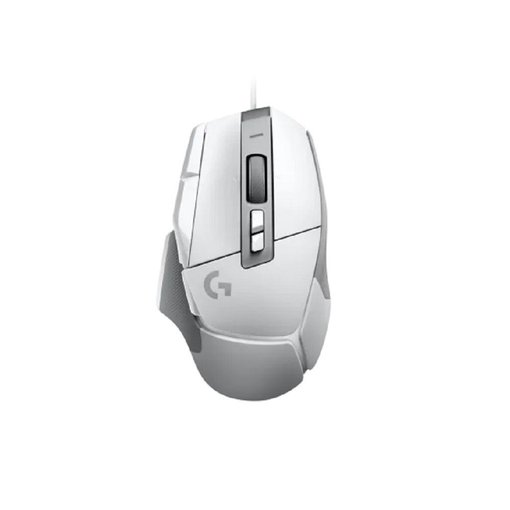 Mouse Logitech G502 X Gaming color blanco con conexión USB, sensor HERO 25K de alta precisión, switches híbridos LIGHTFORCE, rueda de desplazamiento de alta velocidad y diseño ergonómico para gaming competitivo.