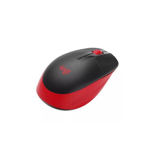 Mouse Logitech M190 inalámbrico color rojo con nano receptor USB, diseño de tamaño completo, sensor óptico de alta precisión y ergonomía para uso diario en PC y notebook.