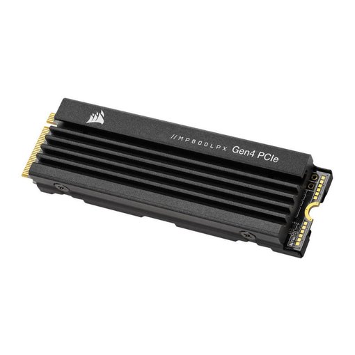 Disco SSD M.2 Corsair MP600 PRO LPX 4TB PCIe 4.0 NVMe CSSD-F4000GBMP600PLP con disipador de aluminio negro y velocidad de hasta 7100 MB/s