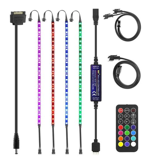 Tira LED Alitove RGB para PC con controlador de iluminación para gabinete gamer.