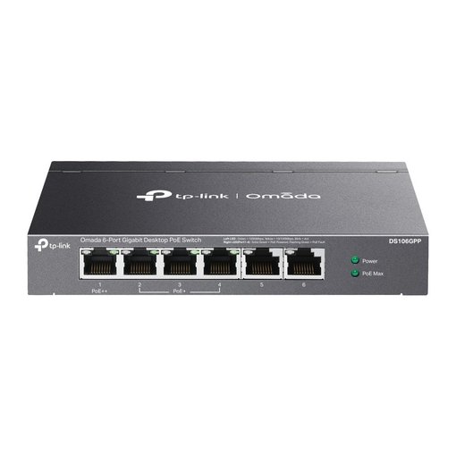 Imagen de SWITCH TP-LINK DS106GPP OMADA 6 PUERTOS GIGABIT POE++ 64W