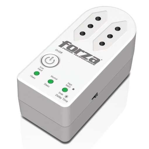 Imagen de PROTECTOR DE VOLTAJE FORZA ZION FVP-1202B-C 220V 1500W 2 TOMAS BLANCO