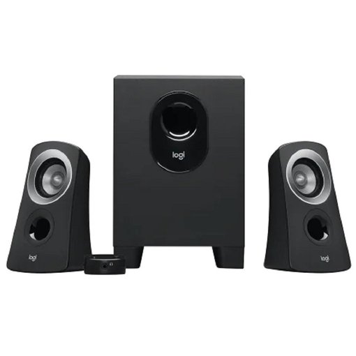 Parlantes Logitech Z313 sistema de audio 2.1 con subwoofer, control de volumen con cable, sonido potente y conexión 3.5 mm para PC, notebook y otros dispositivos.