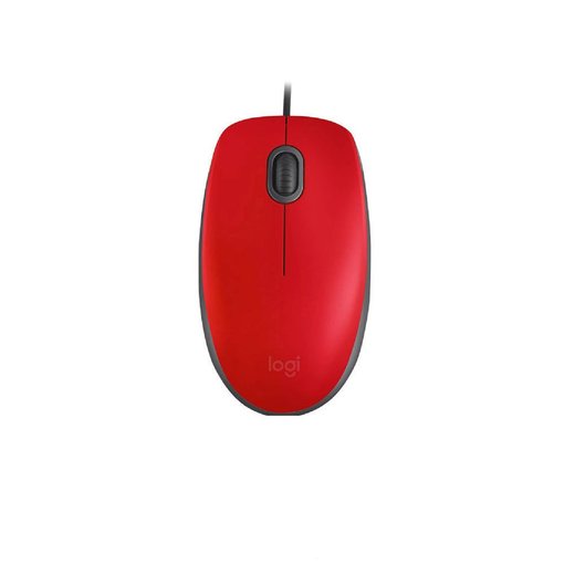 Mouse Logitech M110 Silent color rojo con conexión USB, clics silenciosos, sensor óptico de alta precisión y diseño ambidiestro para PC y notebook.